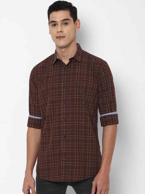 

Allen Solly Men Brown Slim Fit Tartan Checks Casual Cotton Shirt