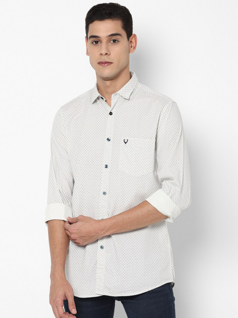 

Allen Solly Men White Slim Fit Printed Casual Shirt