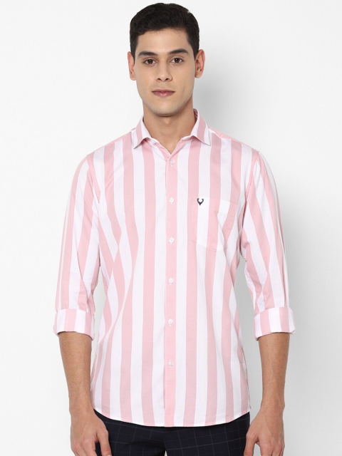

Allen Solly Men Pink Striped Casual Shirt