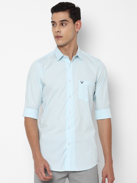 

Allen Solly Men Turquoise Blue Slim Fit Printed Casual Shirt