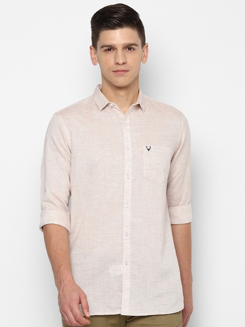 

Allen Solly Men Beige Slim Fit Casual Shirt