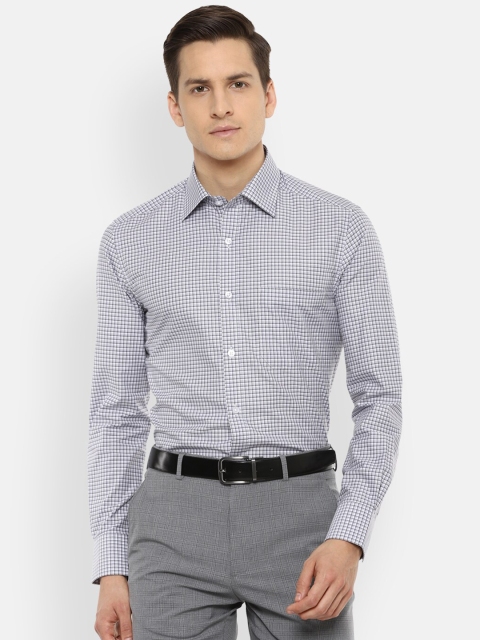 

Louis Philippe Men Grey Checked Pure Cotton Formal Shirt
