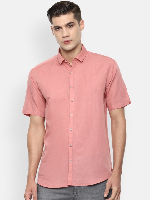 

V Dot Men Pink Slim Fit Casual Shirt