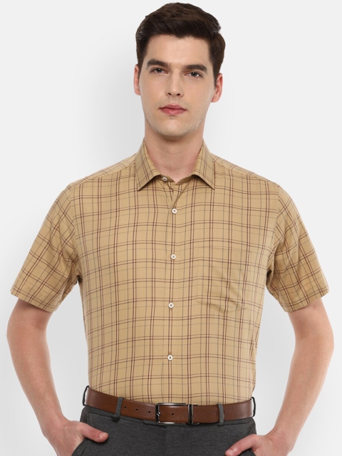 

Van Heusen Men Khaki Checked Formal Shirt