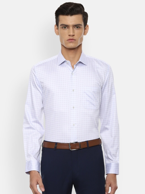 

Van Heusen Men Purple Printed Cotton Formal Shirt