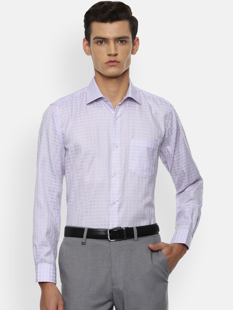 

Van Heusen Men Purple Checked Cotton Formal Shirt