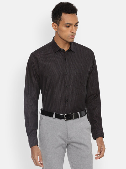 

Van Heusen Men Black Printed Formal Shirt