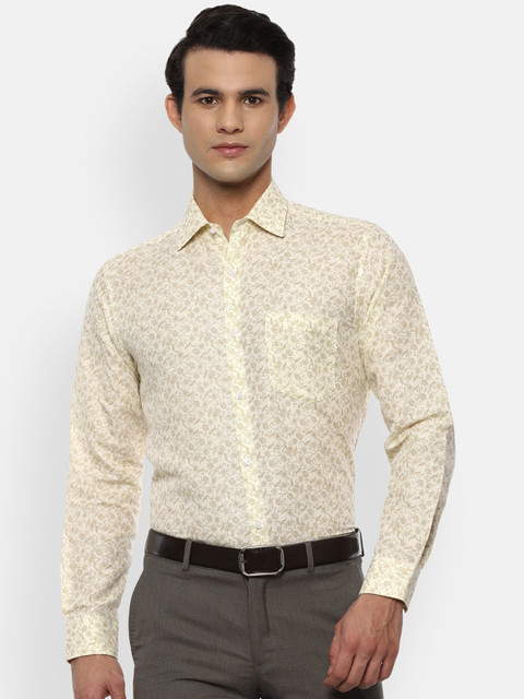 

Van Heusen Men Yellow Floral Cotton Linen Printed Formal Shirt