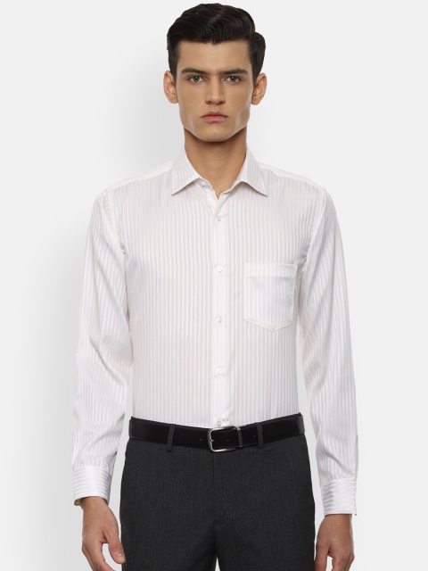 

Van Heusen Men White Striped Formal Shirt