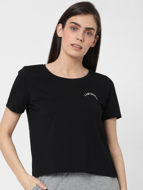 

Vero Moda Women Black Cotton T-shirt