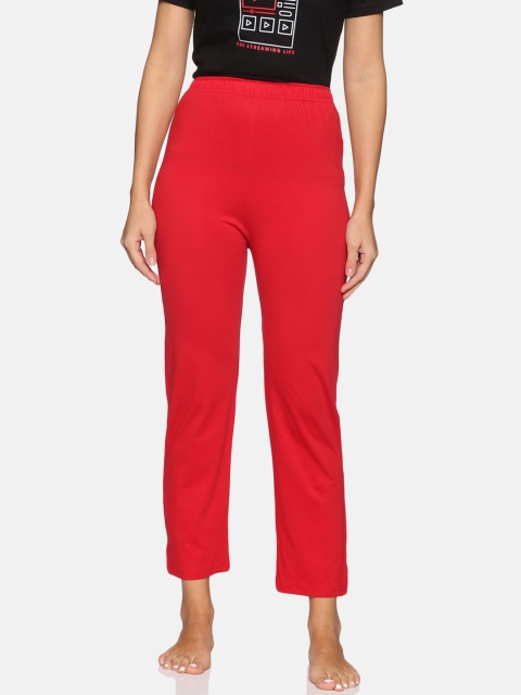 

NOT YET by us Women Red Solid Lounge Pants