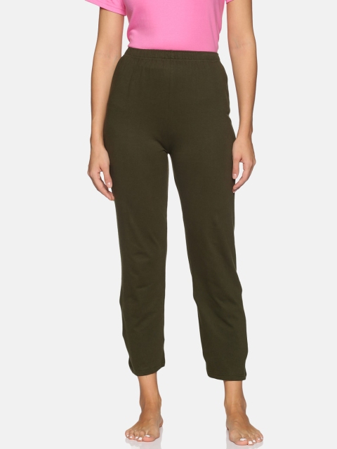 

NOT YET by us Women Olive Green Cotton Lounge Pants