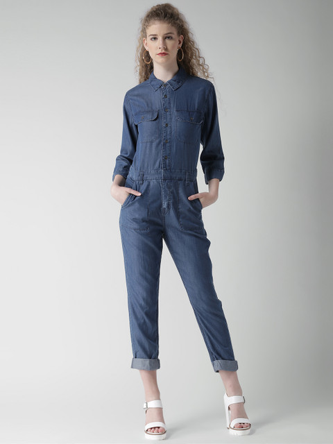 

FOREVER 21 Blue Chambray Jumpsuit