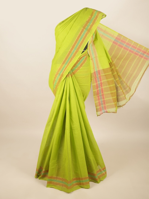 

Pothys Lime Green & Pink Zari Pure Cotton Saree