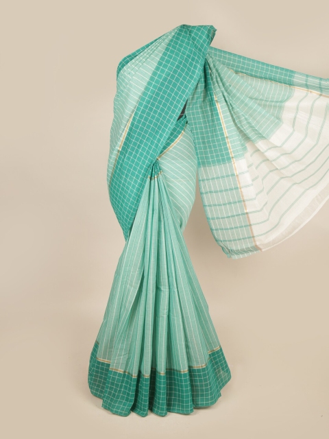 

Pothys Green & White Striped Zari Pure Cotton Saree