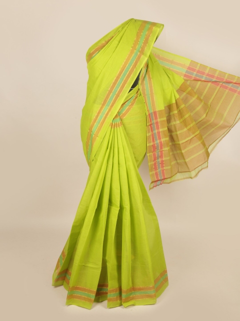 

Pothys Lime Green & Pink Zari Pure Cotton Saree