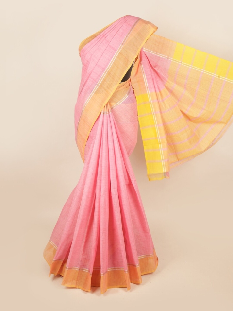 

Pothys Pink & Orange Zari Pure Cotton Saree