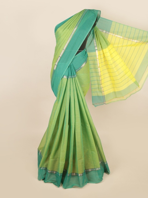 

Pothys Green & Yellow Zari Pure Cotton Saree