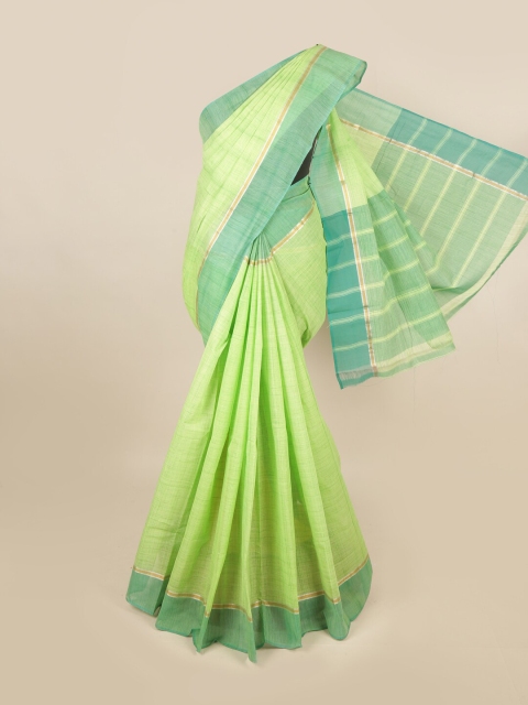 

Pothys Lime Green & Green Zari Pure Cotton Saree