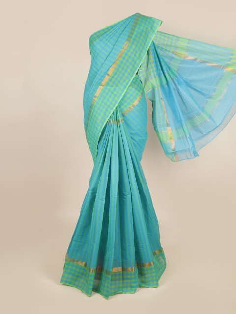 

Pothys Blue & Green Zari Pure Cotton Saree