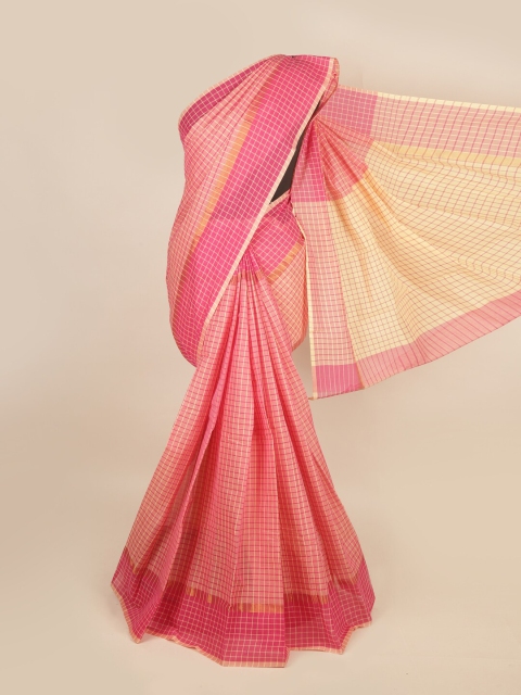 

Pothys Pink & Beige Striped Pure Cotton Saree