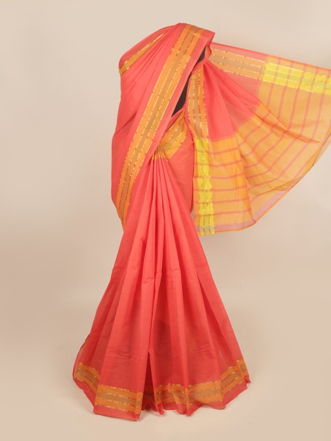 

Pothys Fuchsia & Orange Zari Pure Cotton Saree