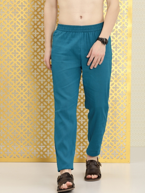 

Ode by House of Pataudi Men Teal Blue Solid Pyjamas