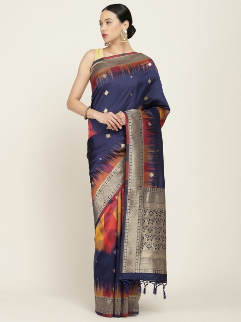 

Soch Navy Blue Woven Design Art Silk Saree