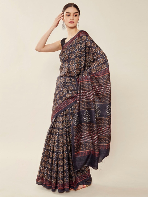 

Soch Grey & Tan Ethnic Motifs Silk Blend Saree