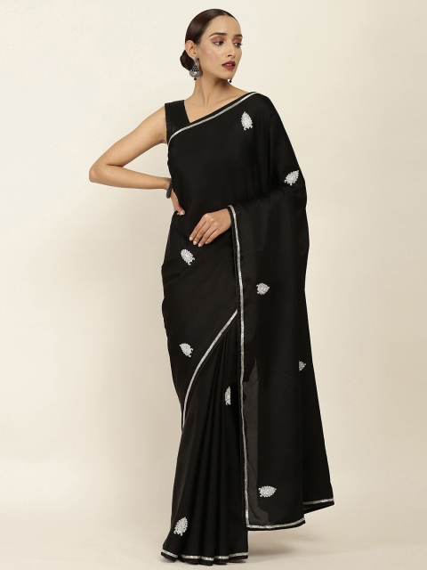 

Soch Black & Silver-Toned Ethnic Motifs Saree