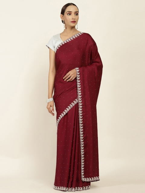 

Soch Red Embellished Crepe Saree