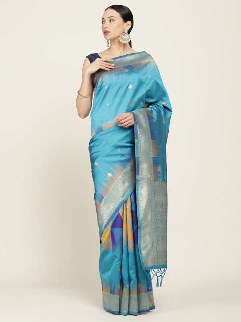 

Soch Blue & Silver-Toned Woven Design Zari Art Silk Saree