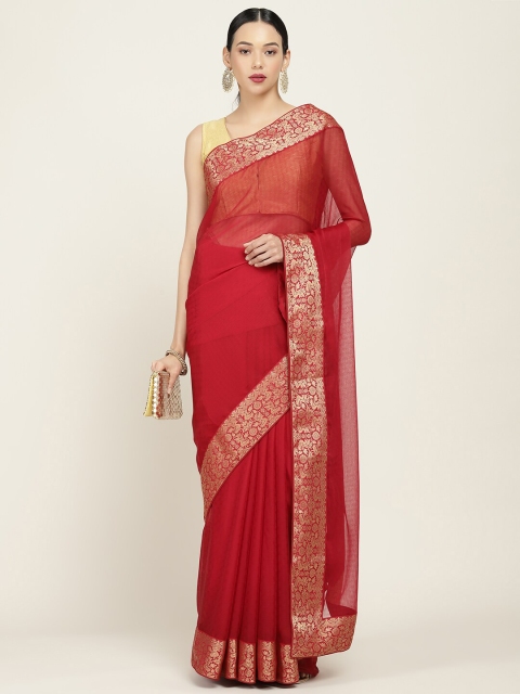 

Soch Maroon Woven Design Georgette Saree
