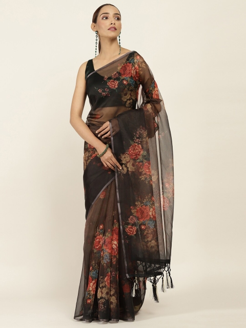 

Soch Brown & Red Floral Art Silk Saree