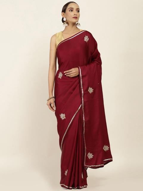 

Soch Red Floral Embellished Saree