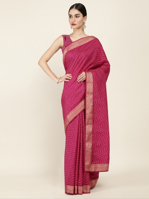 

Soch Burgundy Woven Design Georgette Saree