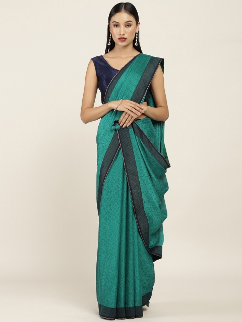 

Soch Teal Blue & Black Floral Printed Saree