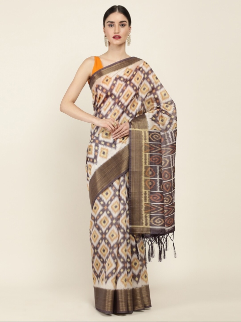 

Soch Beige & Mustard Printed Zari Art Silk Saree
