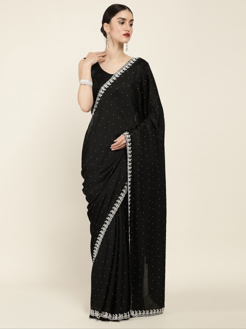 

Soch Black Embellished Beads & Stones Saree