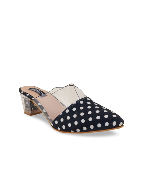 

SAPATOS Black Printed Block Mules