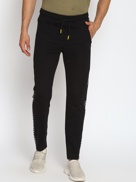 

MKH Men Black & White Solid Track Pants
