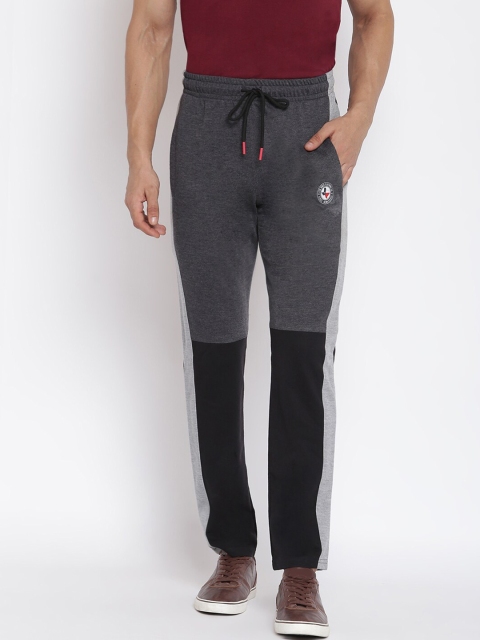 

MKH Men Black & Grey Colorblocked Solid Track Pants