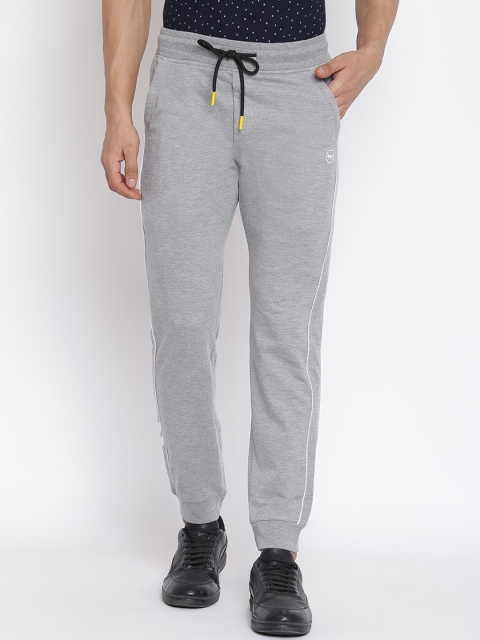 

MKH Men Grey Melange Solid Track Pants