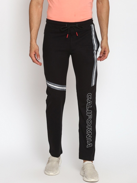 

MKH Men Black & White Typography Printed Track Pants