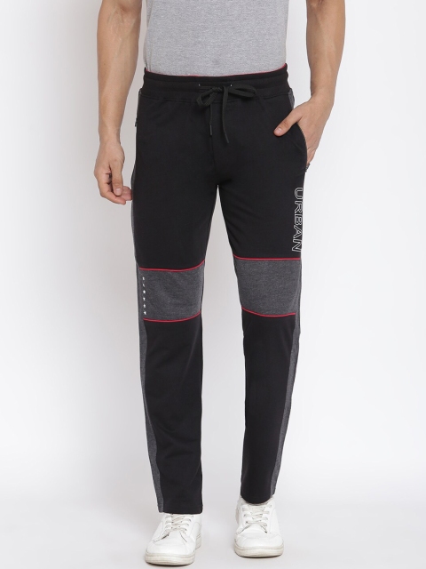 

MKH Men Black & Grey Colourblocked Track Pants