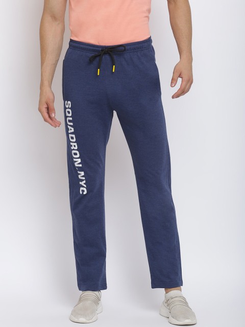 

MKH Men Blue Typography Printed Track Pants