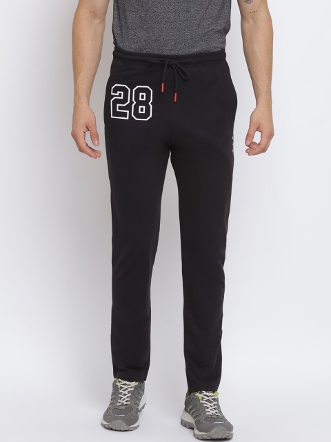 

MKH Men Black & White Solid Track Pants