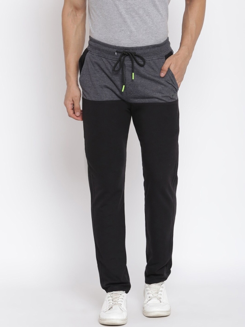 

MKH Men Black & Grey Colourblocked Track Pants