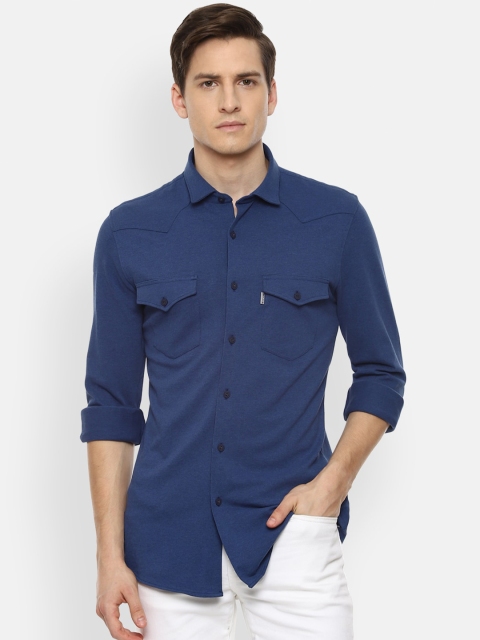 

Louis Philippe Jeans Men Blue Slim Fit Cotton Casual Shirt
