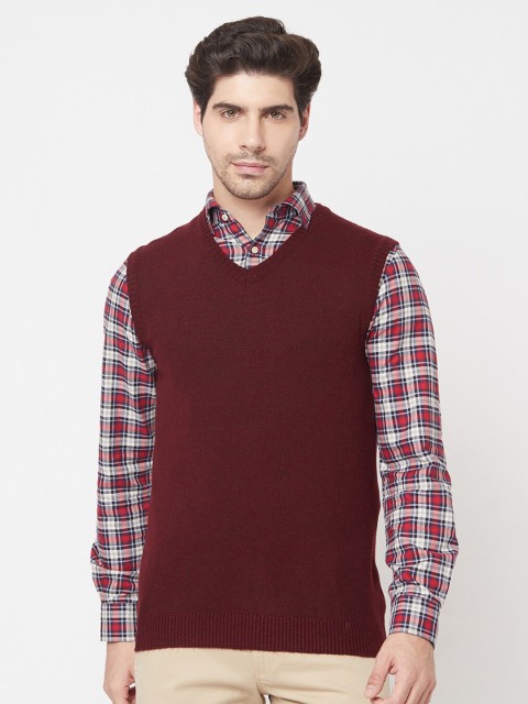 

METTLE Men Maroon Pullover